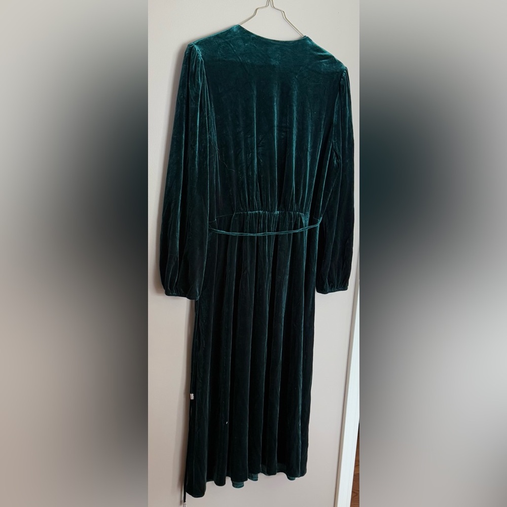 NWT ANNE KLEIN Holiday Green Velour  Dress  Size XL   $139 - Picture 2 of 3